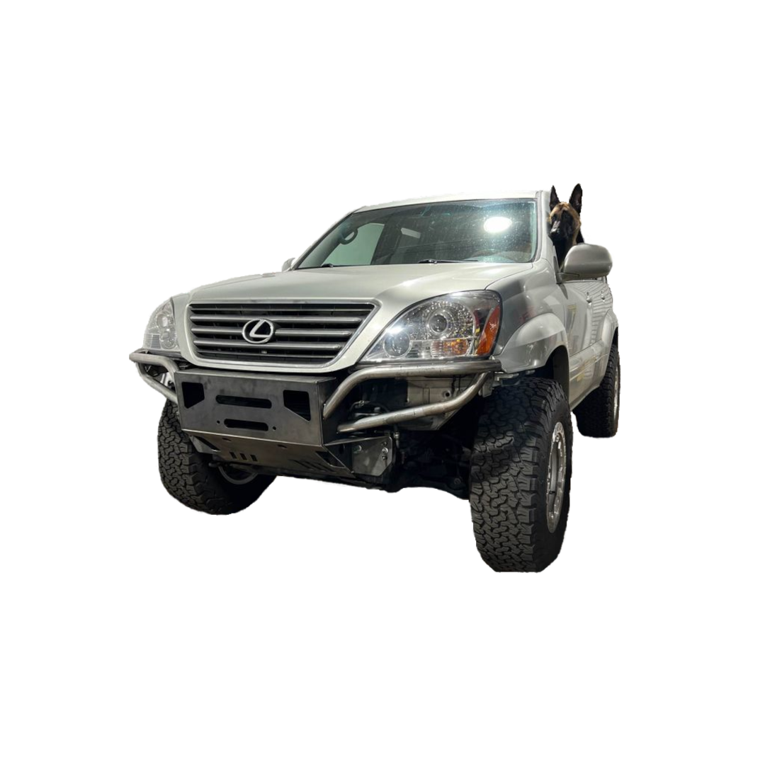 SMS Metal Uncoated GX470 Front Bumper On Car